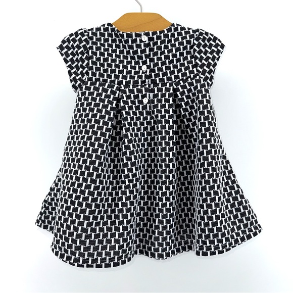 Nannette Baby Girls Black and White Kids Dress with Red Bow Holiday Christmas - Picture 2 of 4